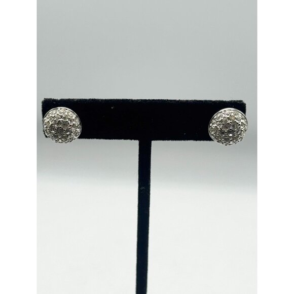 Swarovski Cluster Earrings Pierced Crystal Rhinestone  Vintage - Picture 3 of 4